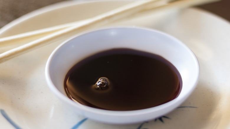 Bowl of soy sauce 