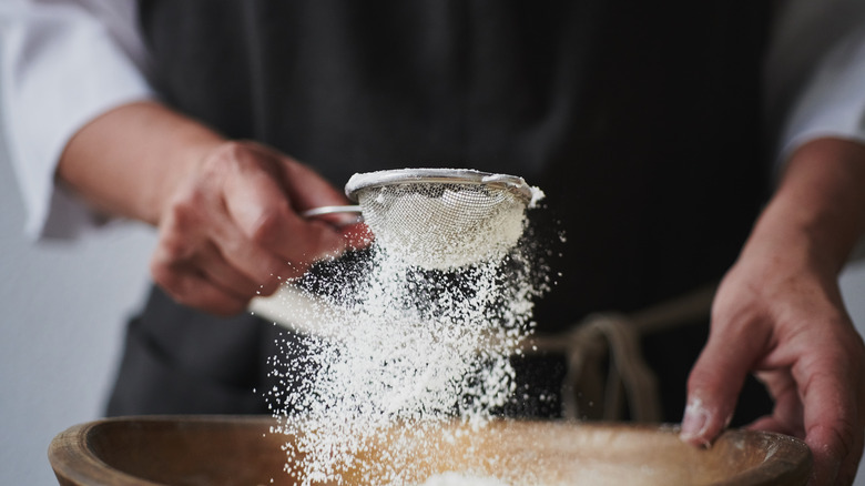 Sieve with flour