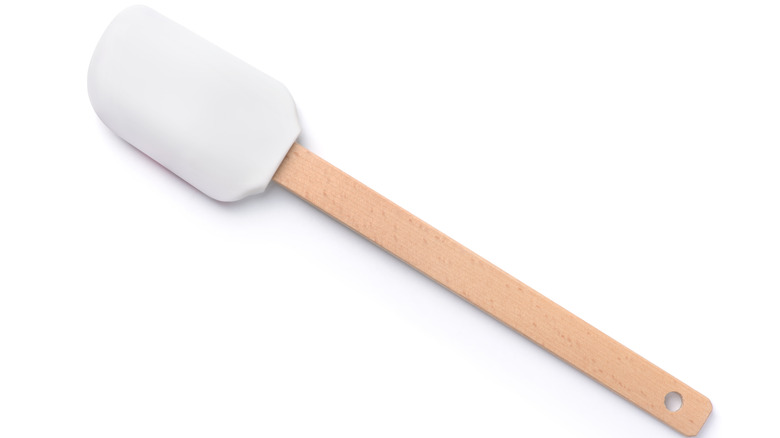 Silicon spatula with wood handle