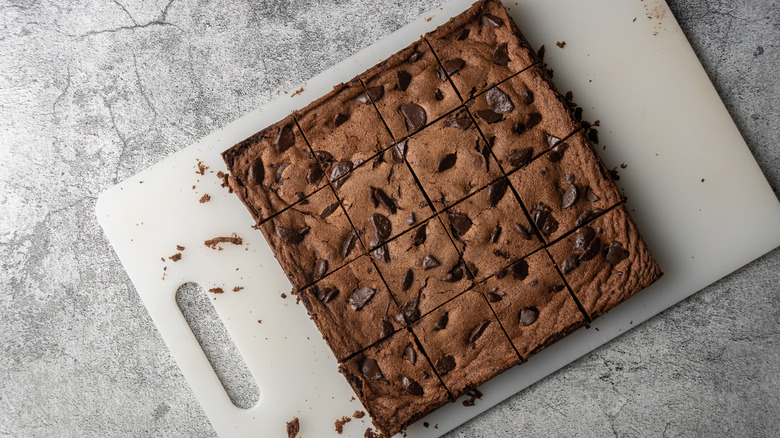 Square baking dish with brownies