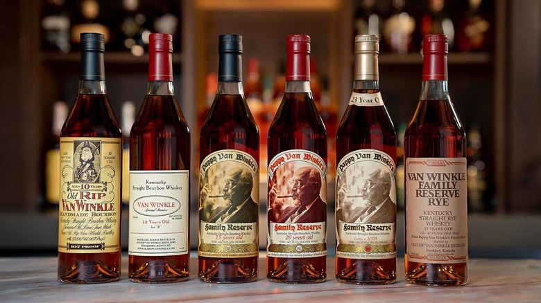 Pappy Van Winkle bourbon bottles