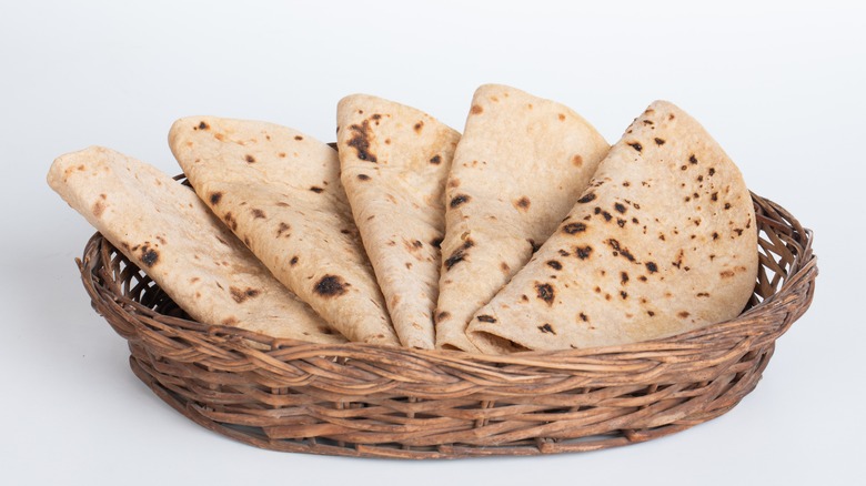 Flatbread in basket