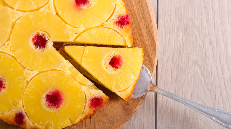 Pineapple cake on plate