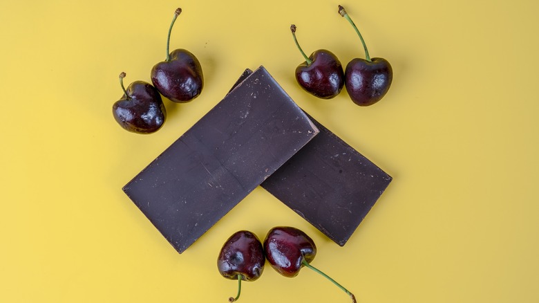 English Morello cherries with chocolate