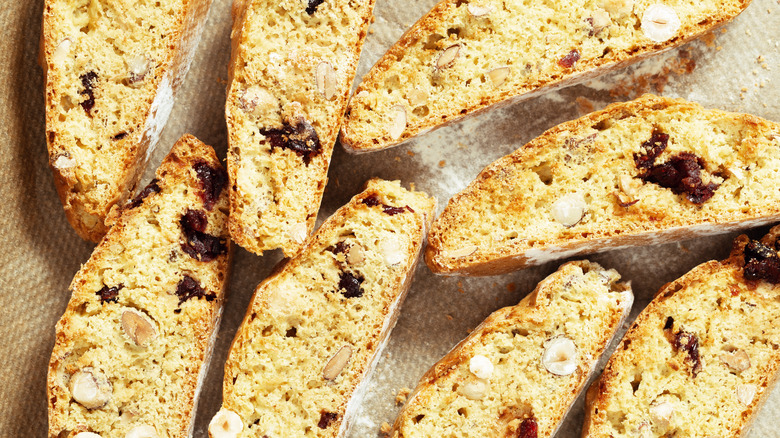 Italian biscotti on parchment