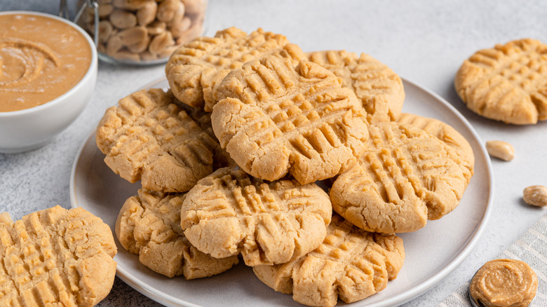 Peanut butter cookies on plate