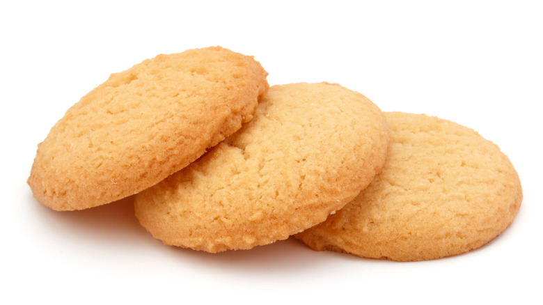 Shortbread cookies on white background