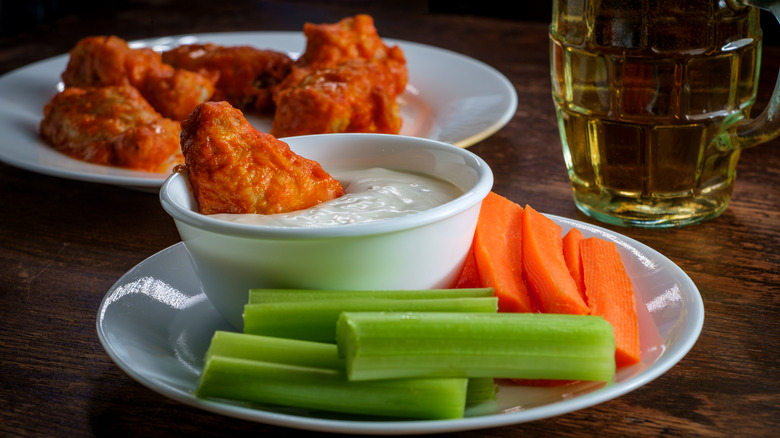 Blue cheese dip with vegetables