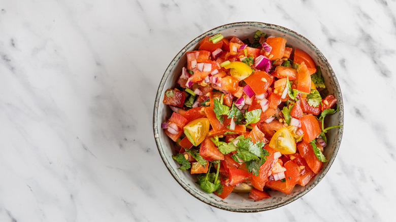 Pico de gallo in bowl