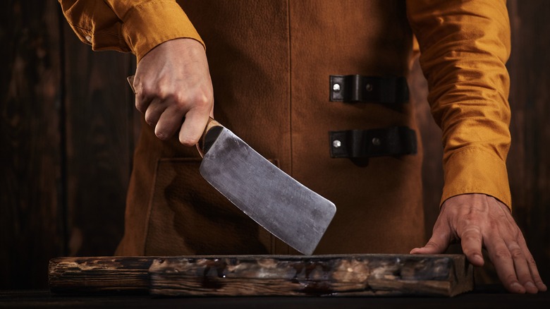 Butcher holing cleaver