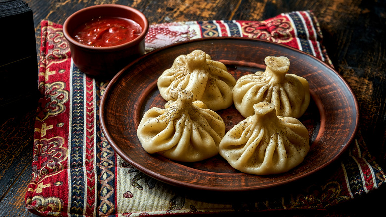 georgian dumplings on plate