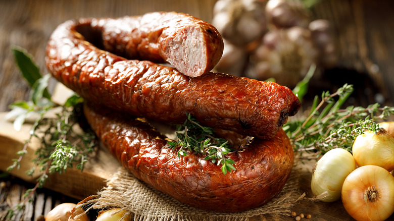 smoked sausage with herbs