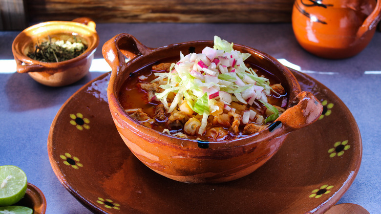 pozole in bowl