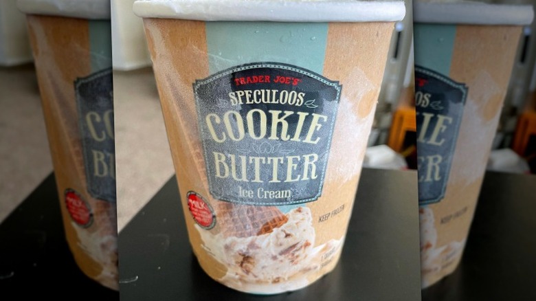 Cookie butter ice cream carton