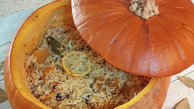 Biryani in a pumpkin
