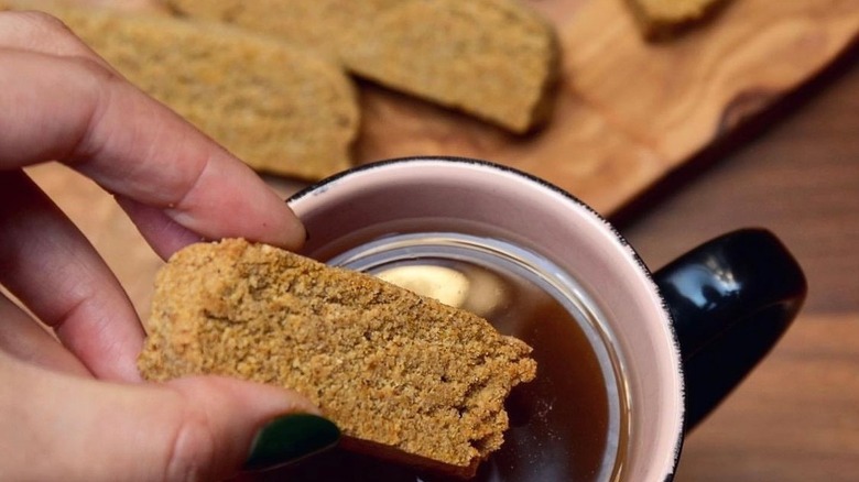 Pumpkin biscotti and tea