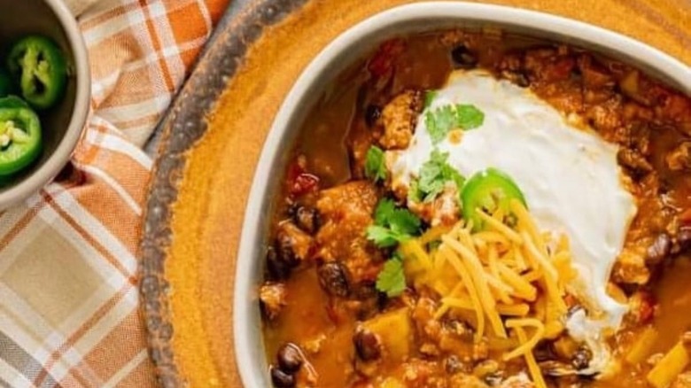 Pumpkin chili with peppers