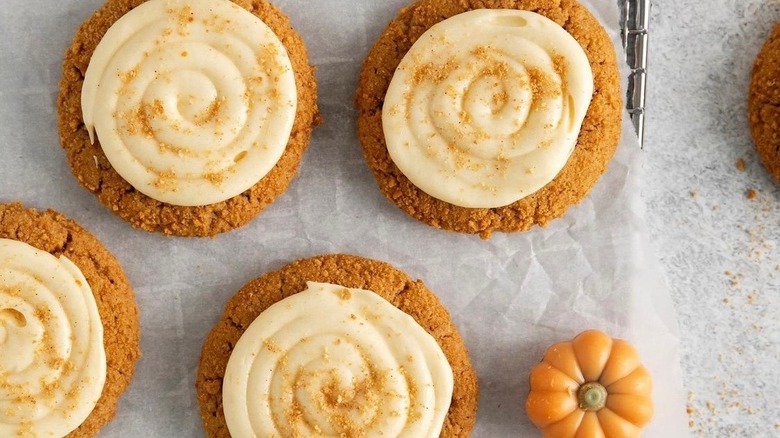 Frosted pumpkin cookies