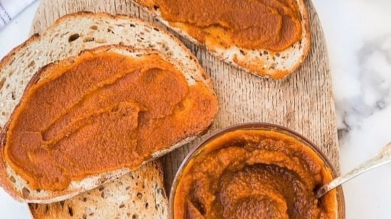 Pumpkin butter on bread