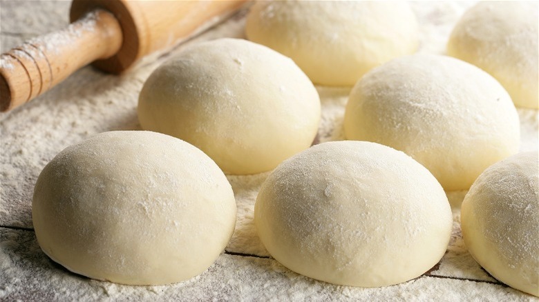 Homemade pizza dough balls