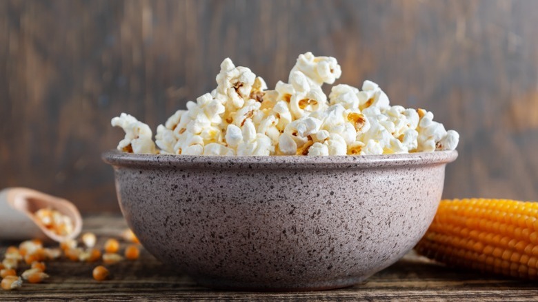 Bowl of homemade popcorn