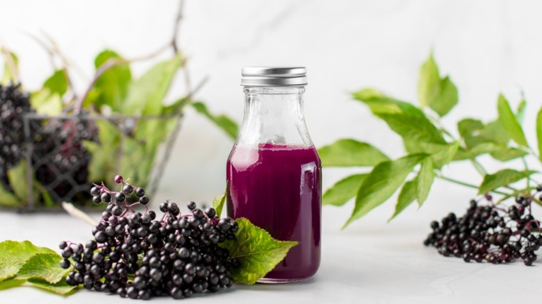 Homemade elderberry syrup