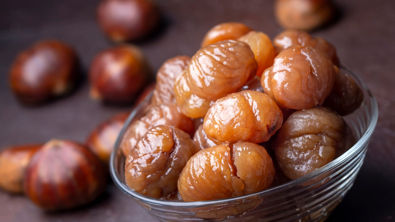 chestnuts in a glass bowl