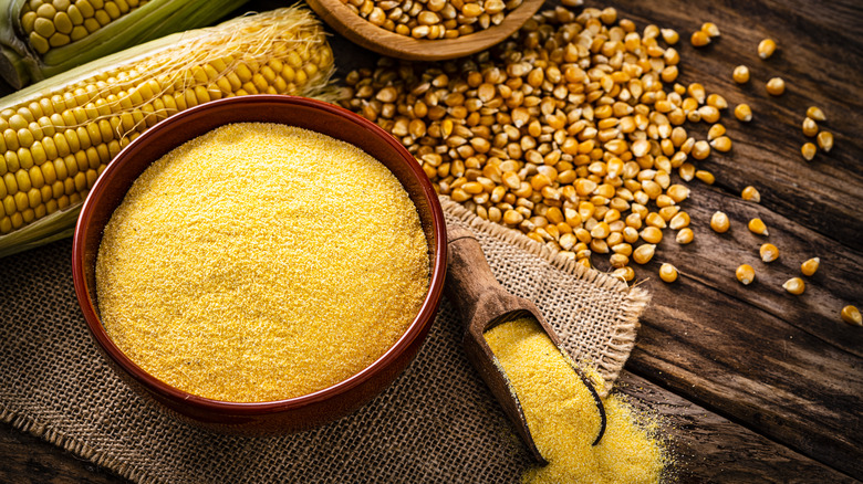 Cornmeal in a bowl