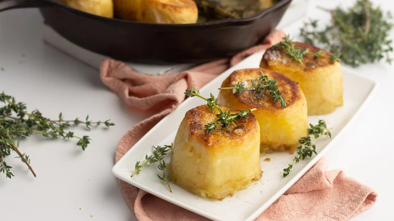 row of fondant potatoes