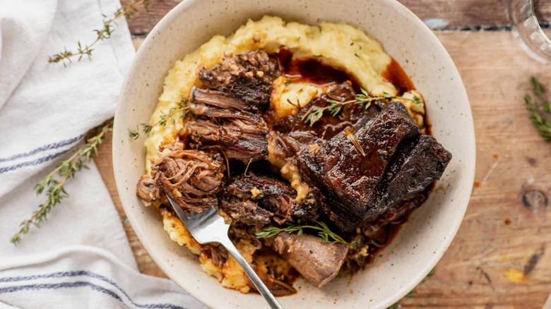 braised short ribs over polenta