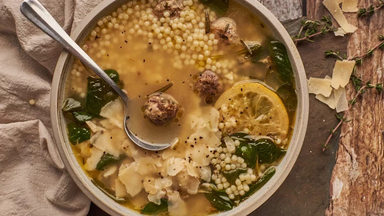 bowl of Italian wedding soup