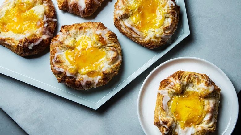 Mango lime danishes on plate