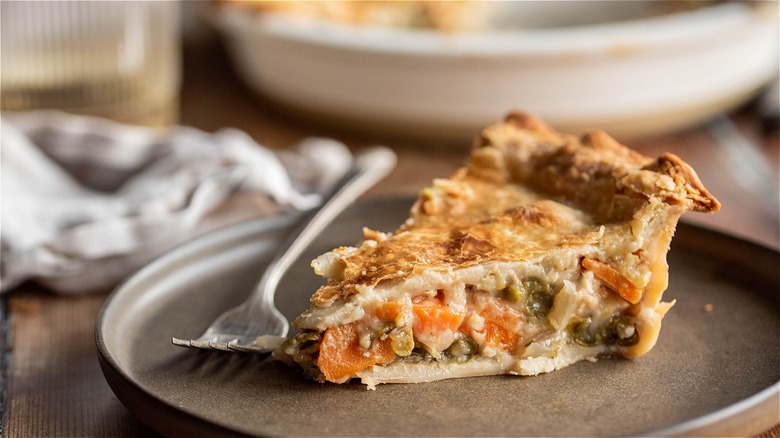 slice of turkey pot pie