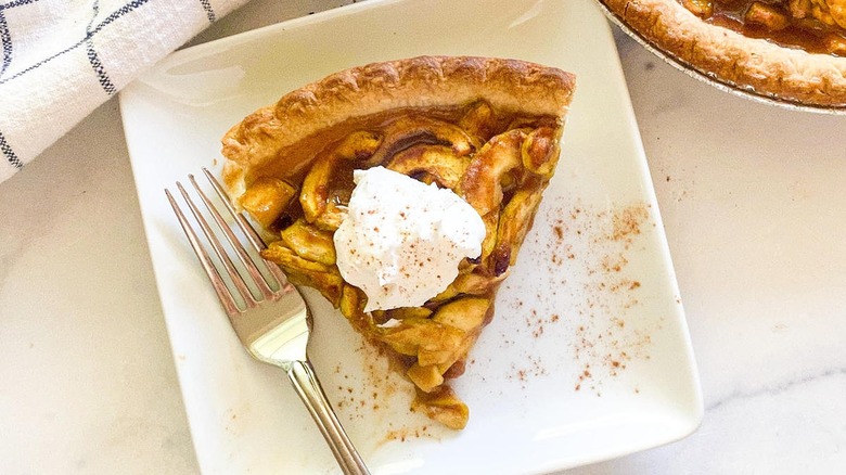 zucchini apple pie on plate