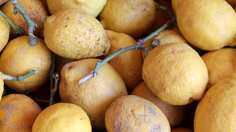 Pile of yellow lemons