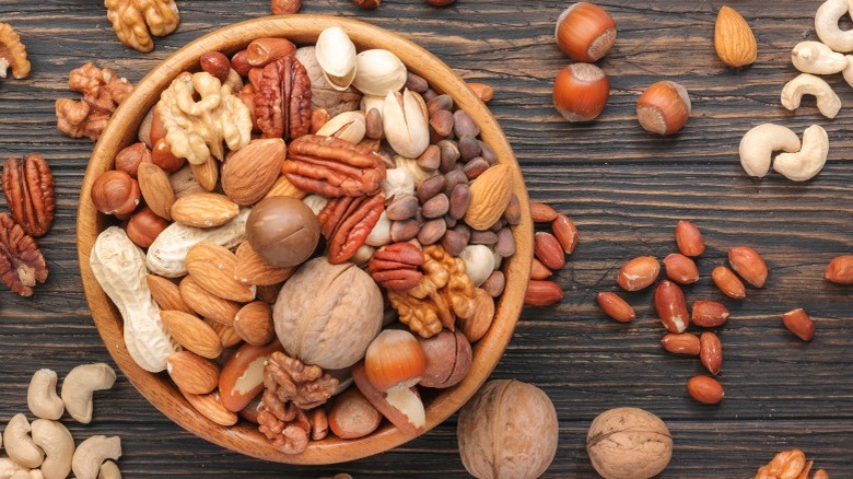 Bowl of assorted nuts