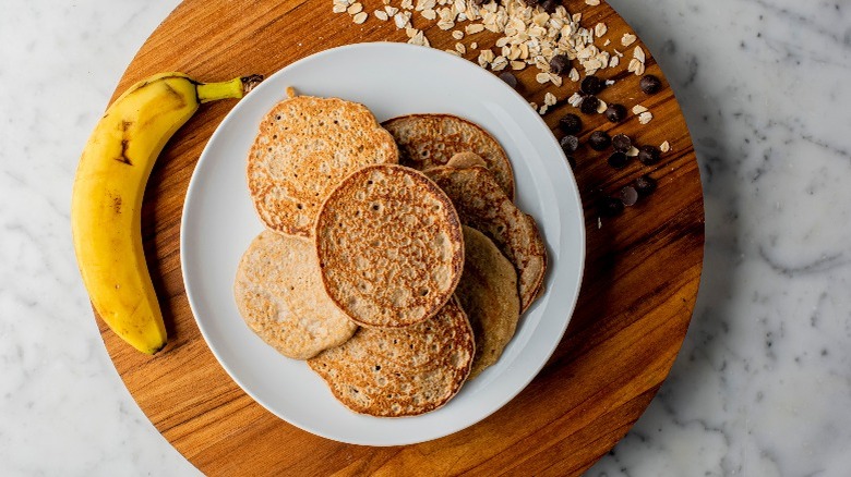 Plate of oat pancakes