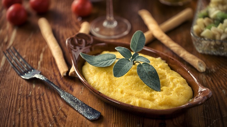 Bowl of creamy polenta