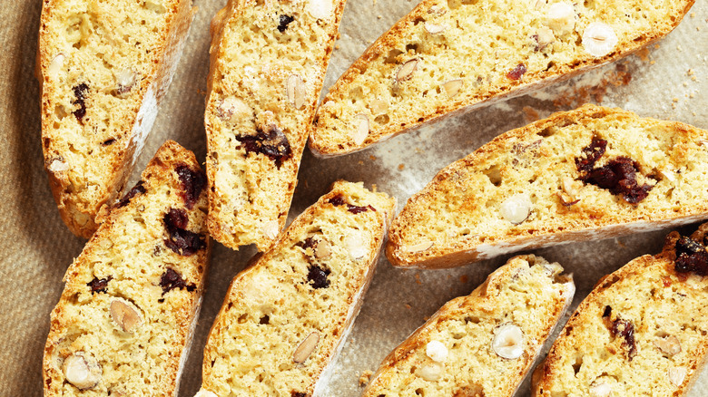 Italian biscotti on parchment