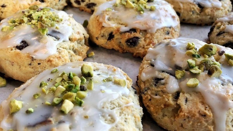 Cannoli cookies on parchment paper