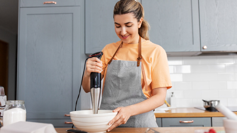 Immersion blender in kitchen