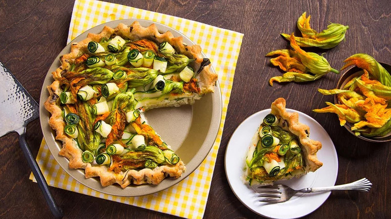 Squash Blossom Ricotta Pie