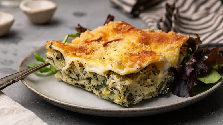 White Spinach and Artichoke Lasagna