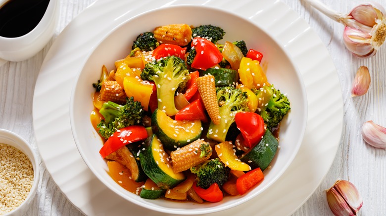 Stir fry with baby corn