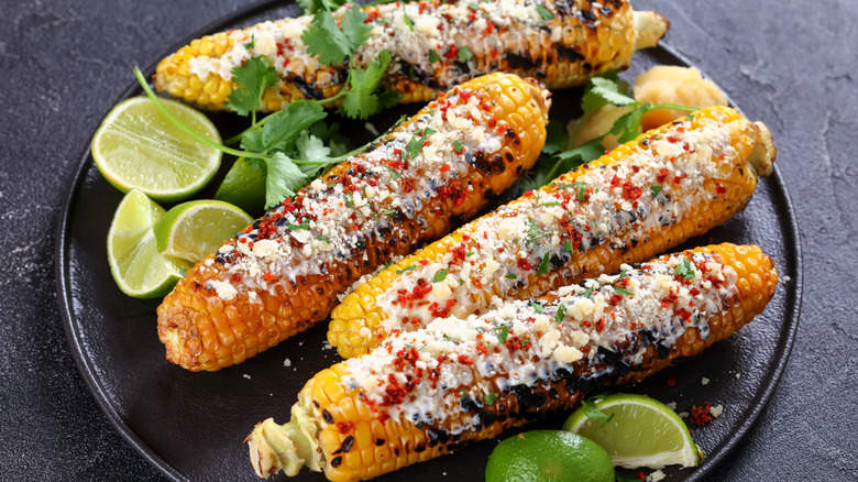 Elotes corn cob with cheese