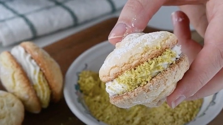 Persain latifeh cookies sprinkled with pistachios