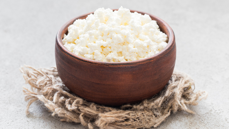Cottage cheese in a bowl