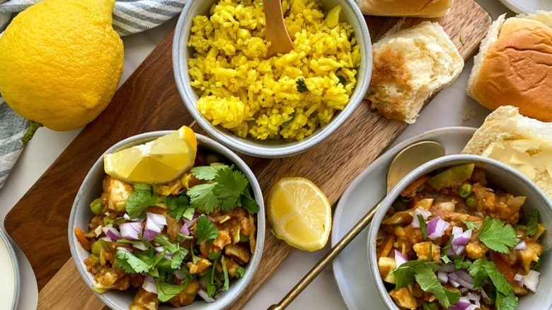 Messy Veggie Pav Bhaji