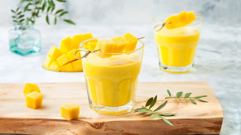 glasses of mango lassi