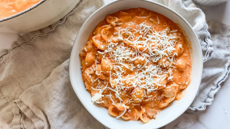 Bowl of pasta with cheese